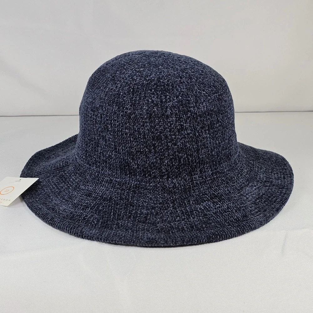 New Four Buttons by San Diego Hat Co Navy Womens Chenille Bucket Hat KNH2022OSNA